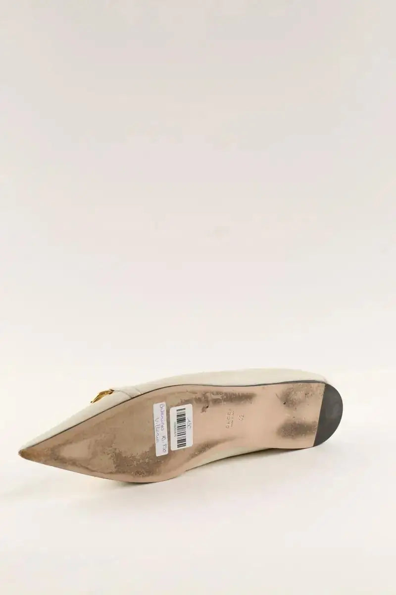 Ballerines Gucci Horsebit Ecru en Cuir