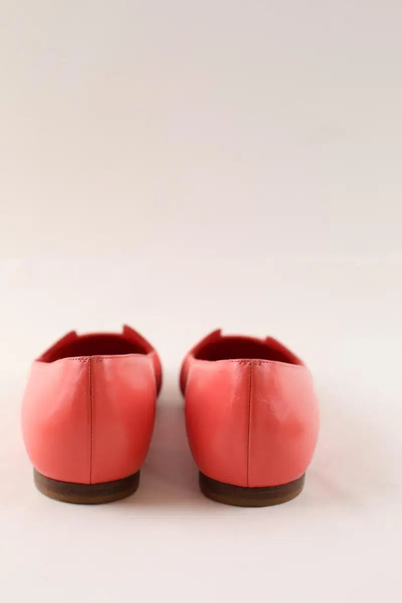 Ballerines Hermès Rose en Cuir