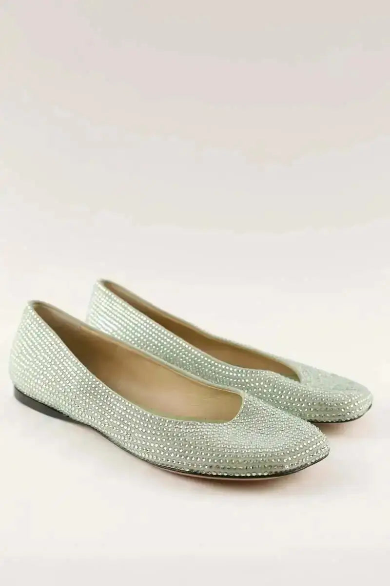 Ballerines Loewe Toy suede ballet flats Vert en Daim