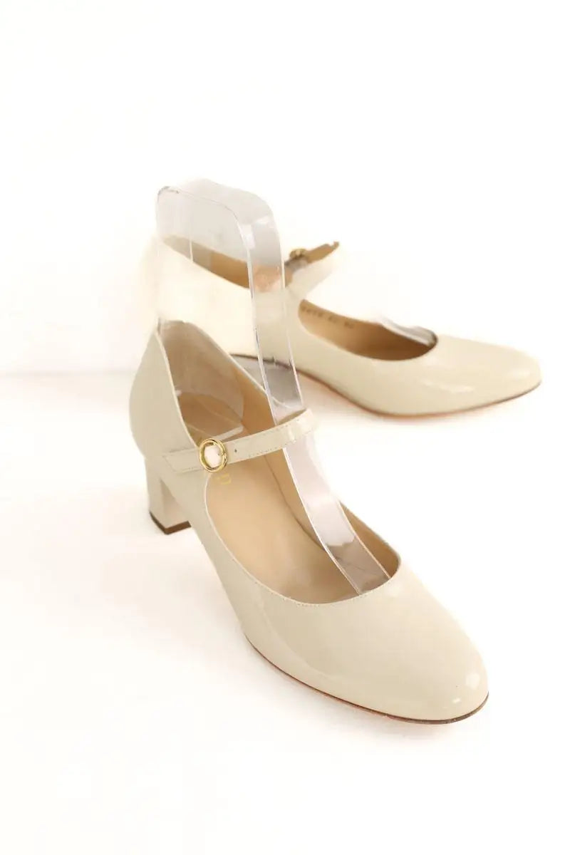 Ballerines Manfield Beige en Cuir verni