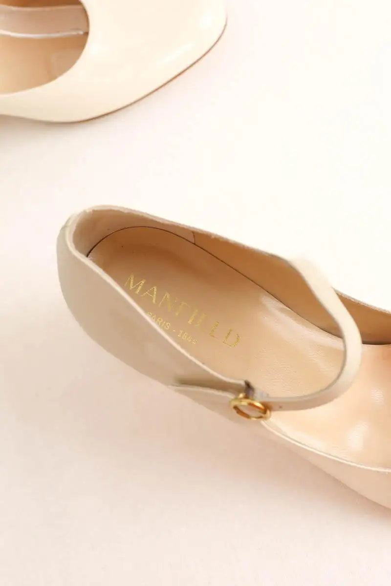 Ballerines Manfield Beige en Cuir verni