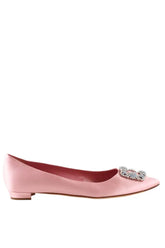 Ballerines Manolo Blahnik Satin jewel buckle Rose en Tissu, taille 42 - Seconde Main