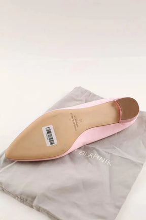 Ballerines Manolo Blahnik Satin jewel buckle Rose en Tissu
