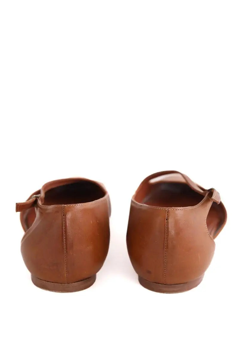 Ballerines Michel Vivien Camel en Cuir