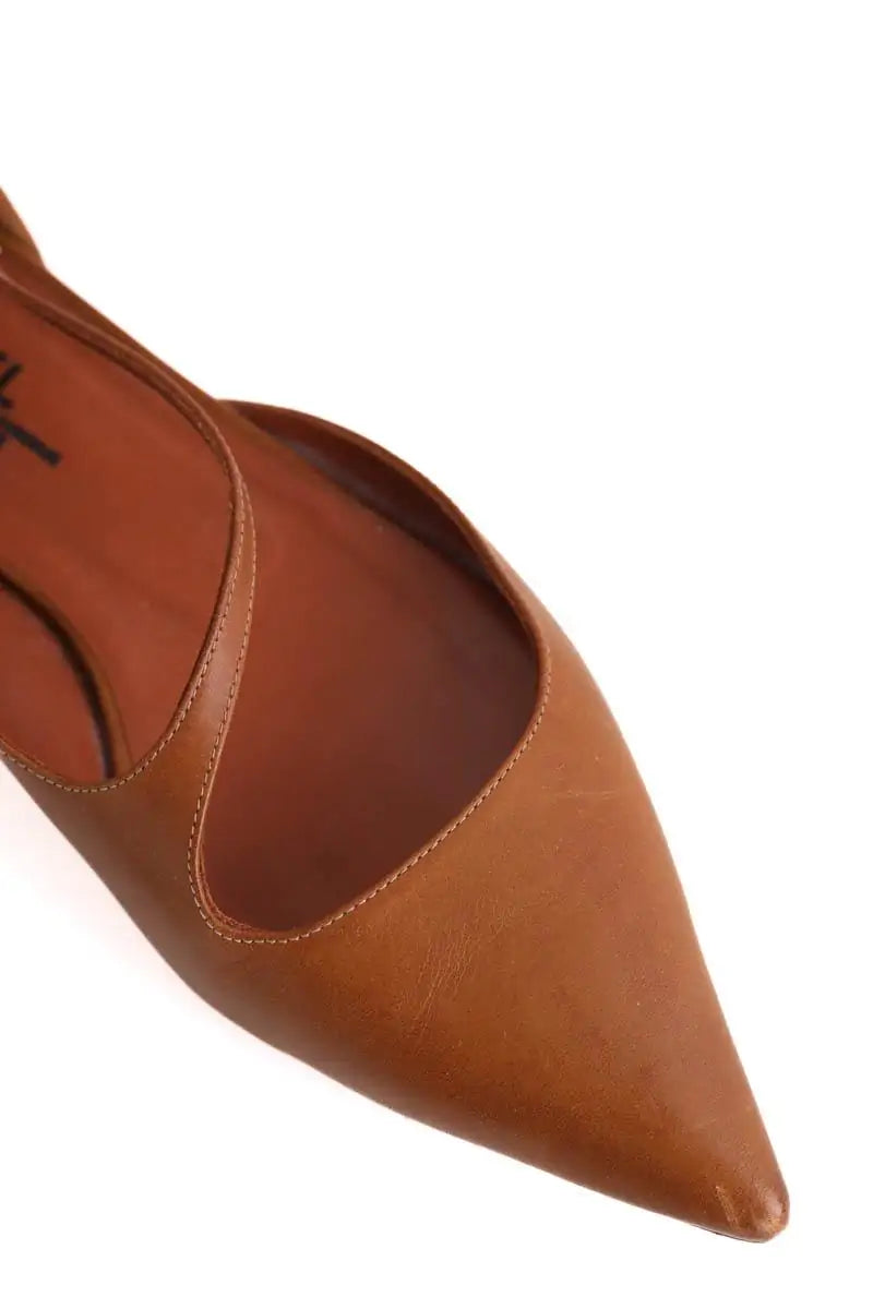 Ballerines Michel Vivien Camel en Cuir