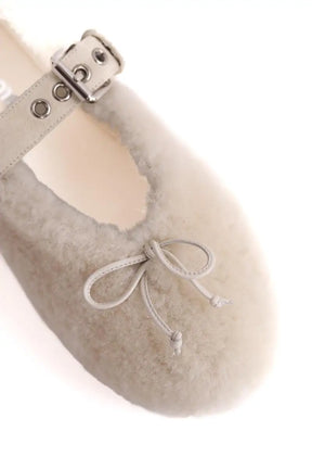 Ballerines Miu Miu Blanc en Fourrure