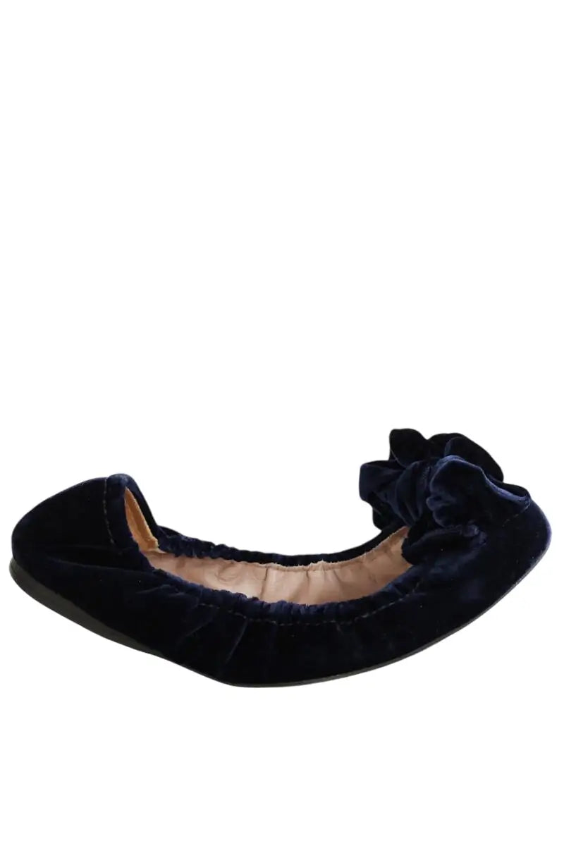 Ballerines Miu Miu Bleu en Velours, taille 34 - Seconde Main
