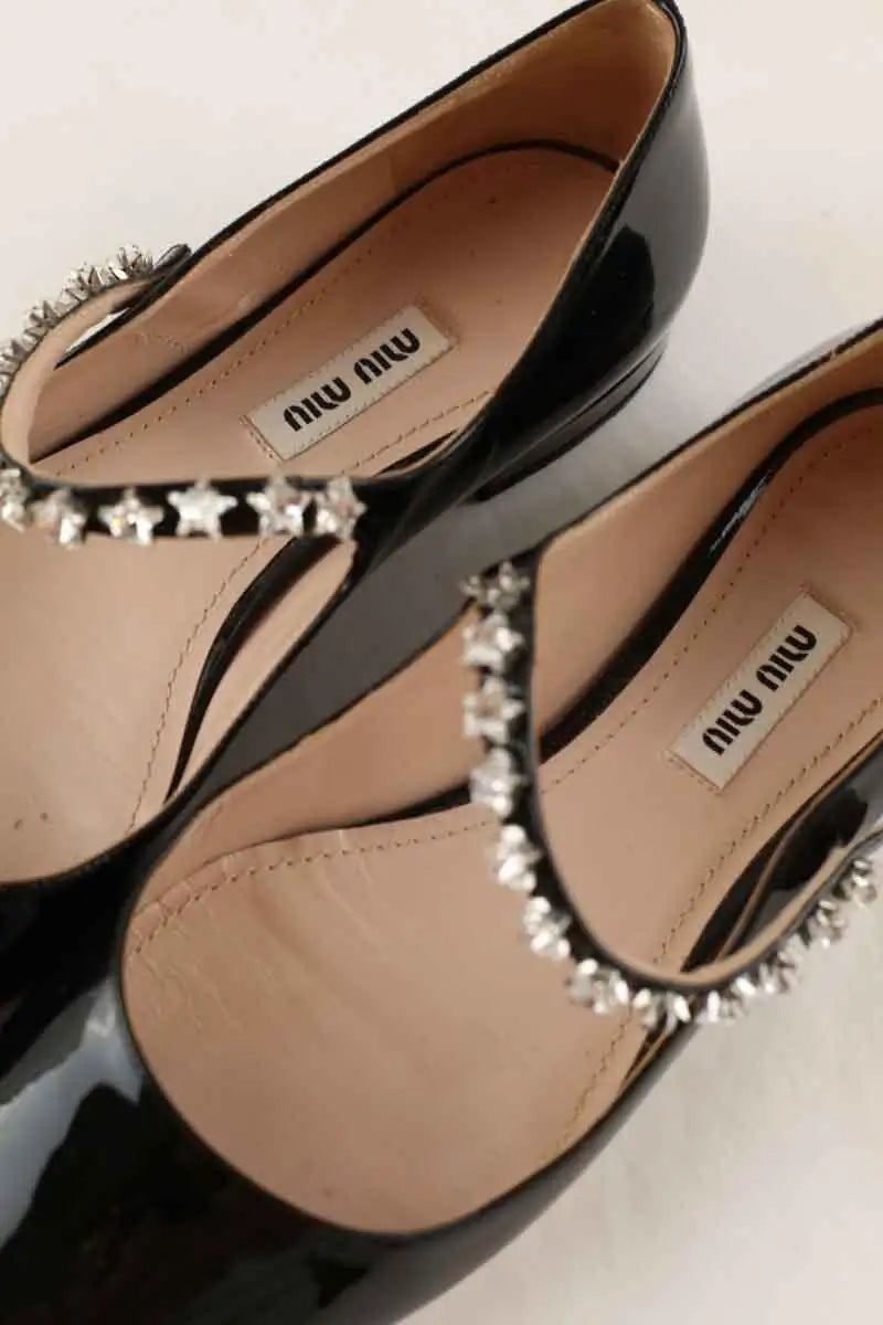Ballerines Miu Miu Noir en Cuir