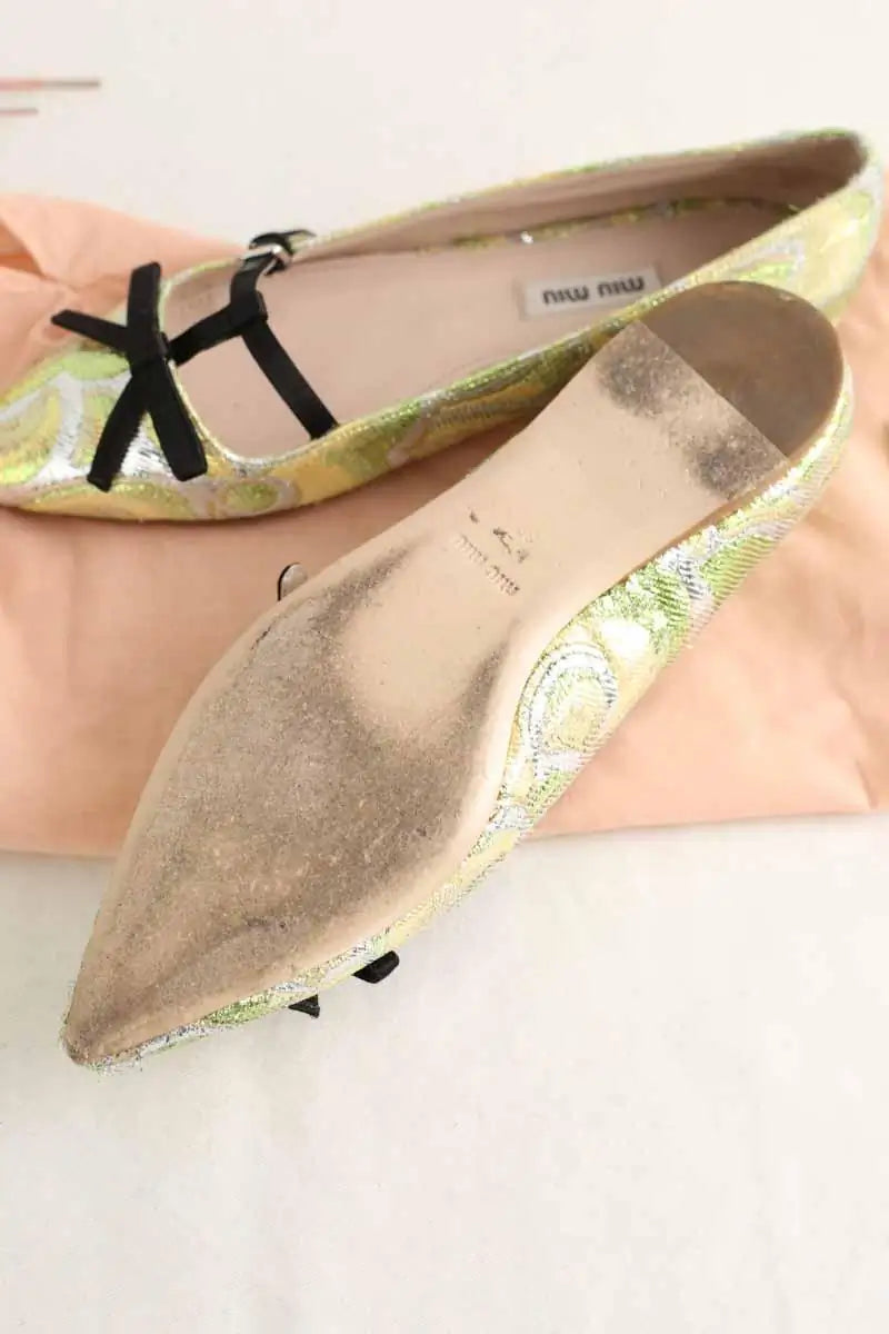 Ballerines Miu Miu Vert en Tissu
