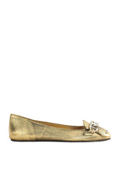 Ballerines Prada Doré en Cuir, taille 37 - Seconde Main