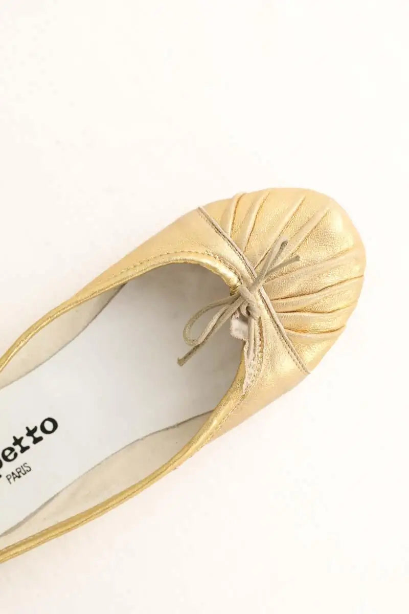Ballerines Repetto Doré en Cuir