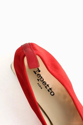 Ballerines Repetto Flamme Or Rouge en Tissu
