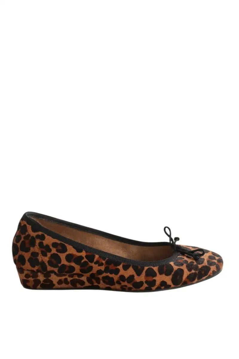 Ballerines Rouje Marron en Cuir, taille 38 - Seconde Main