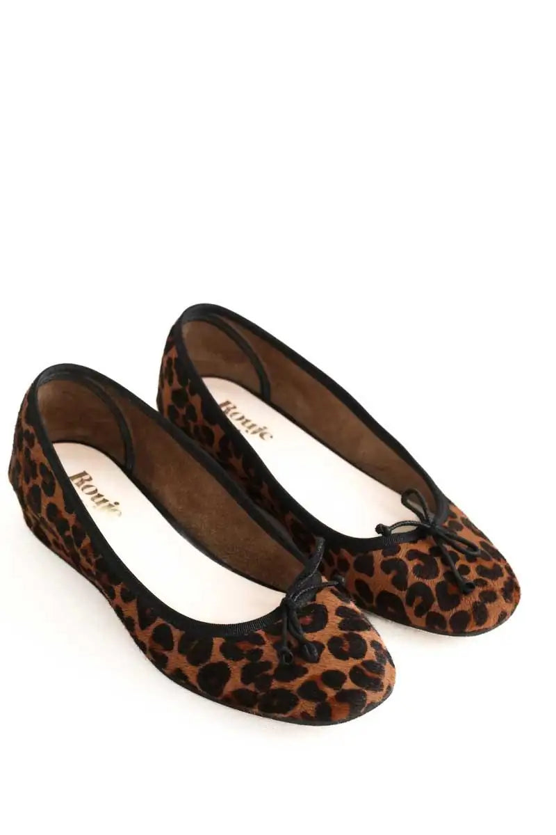 Ballerines Rouje Marron en Cuir