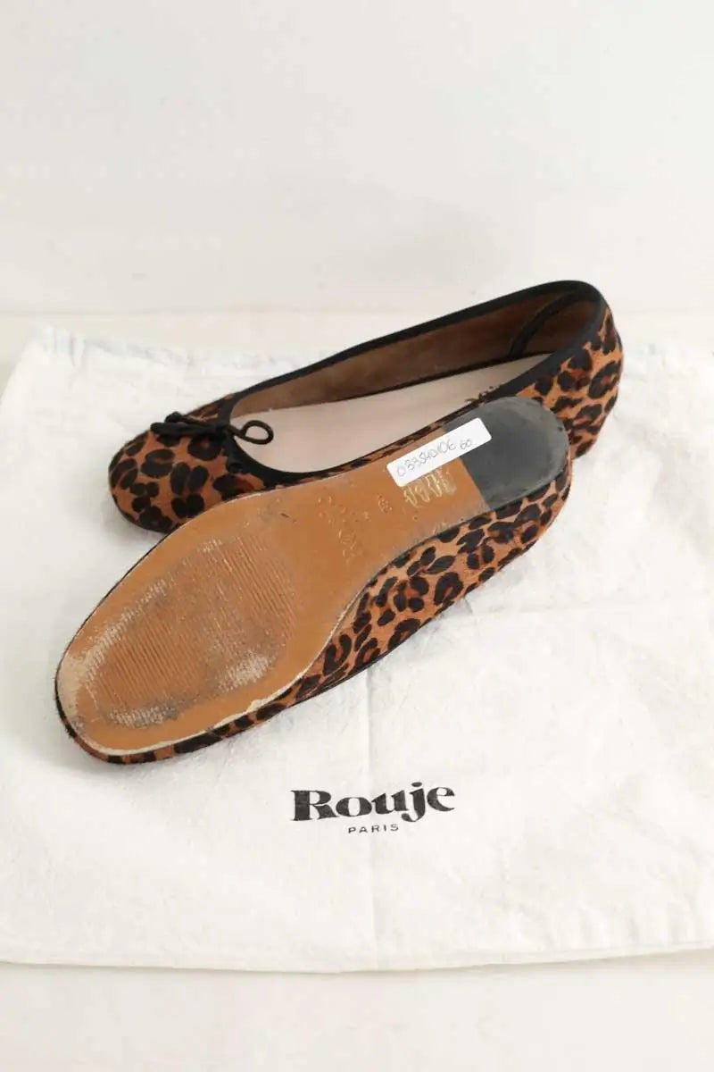 Ballerines Rouje Marron en Cuir
