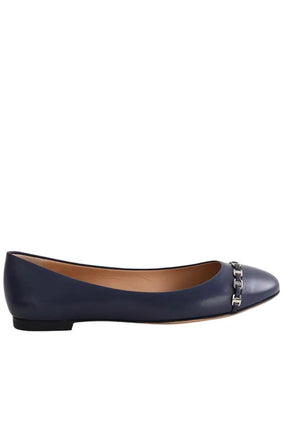 Ballerines Salvatore Ferragamo Marine en Cuir, taille 38 - Seconde Main