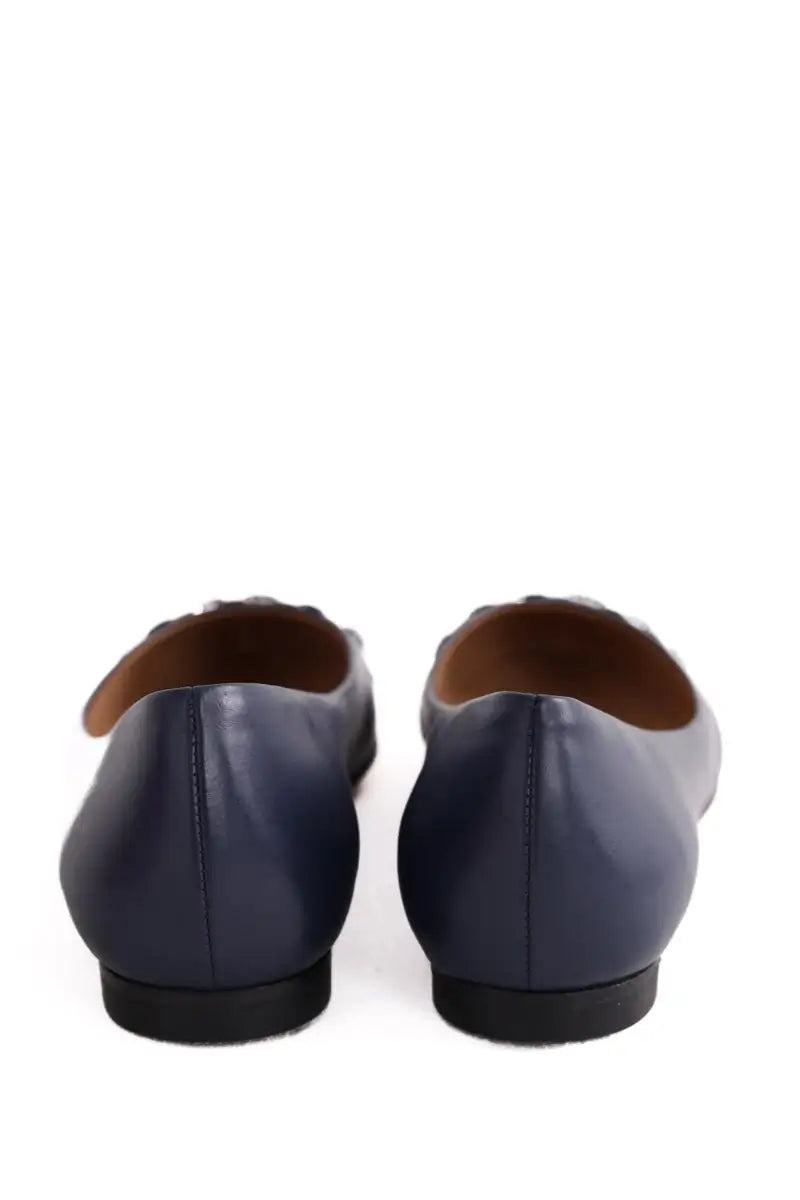Ballerines Salvatore Ferragamo Marine en Cuir