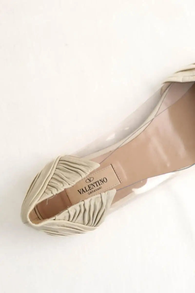 Ballerines Valentino Ecru en Cuir