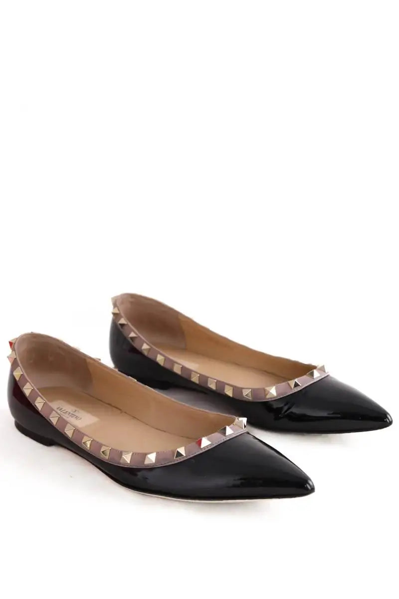 Ballerines Valentino Noir en Cuir verni