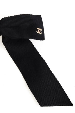 Barrette Noeud Chanel Noir en Tissu