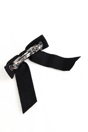 Barrette Noeud Chanel Noir en Tissu