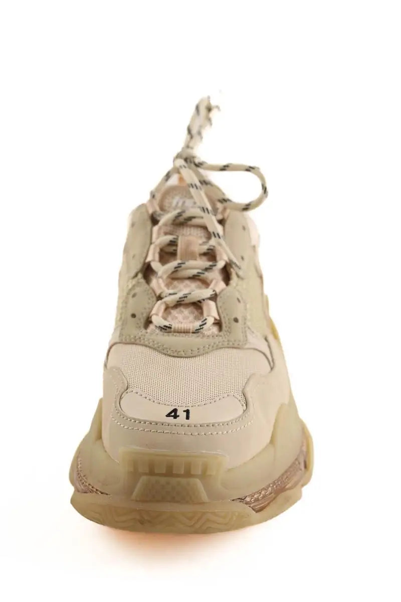 Baskets Balenciaga Triple S Beige en Tissu