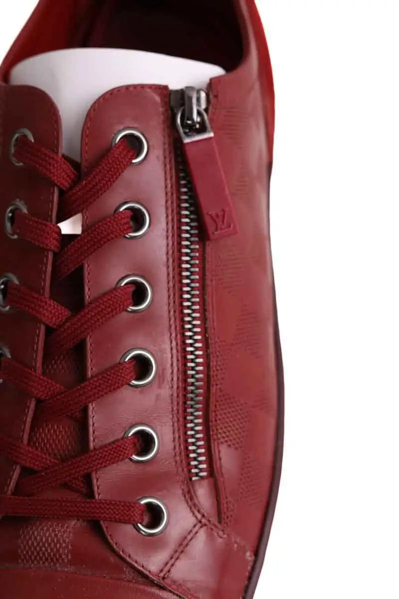 Baskets basses Louis Vuitton Rouge en Cuir