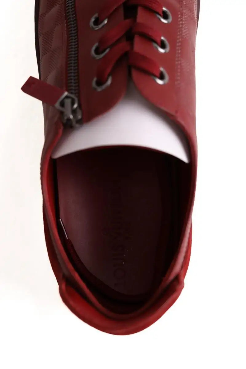 Baskets basses Louis Vuitton Rouge en Cuir