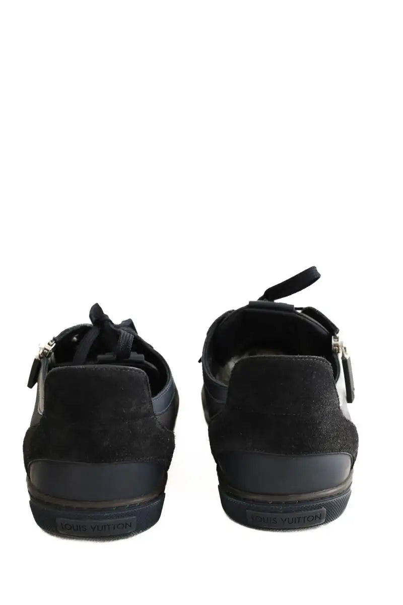 Baskets basses Louis Vuitton sneakers aventure zip up damier cobalt Marine en Cuir