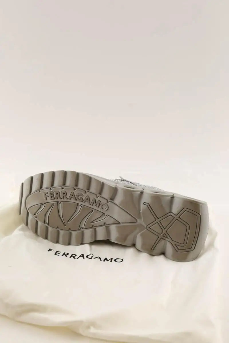 Baskets basses Salvatore Ferragamo Argent en Tissu