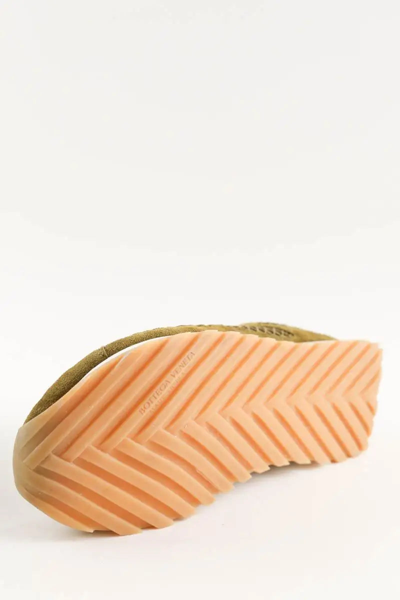 Baskets Bottega Veneta Sneaker Orbit Kaki en Daim