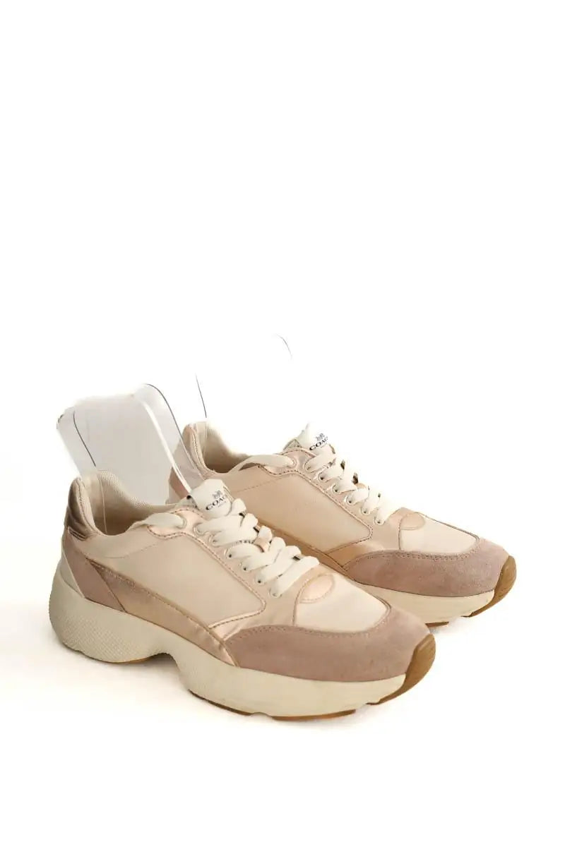 Baskets Coach C152 LTR TECH RUNNER Rose en Cuir