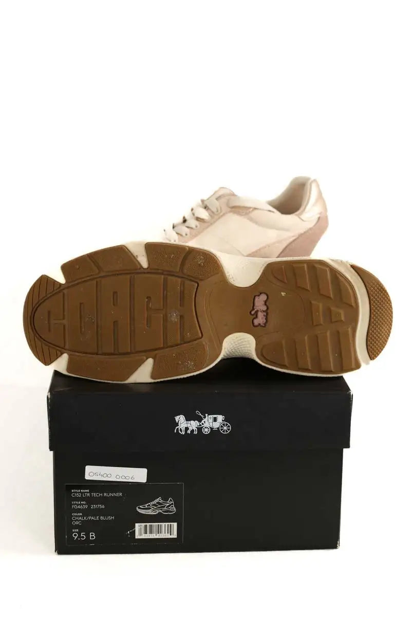 Baskets Coach C152 LTR TECH RUNNER Rose en Cuir