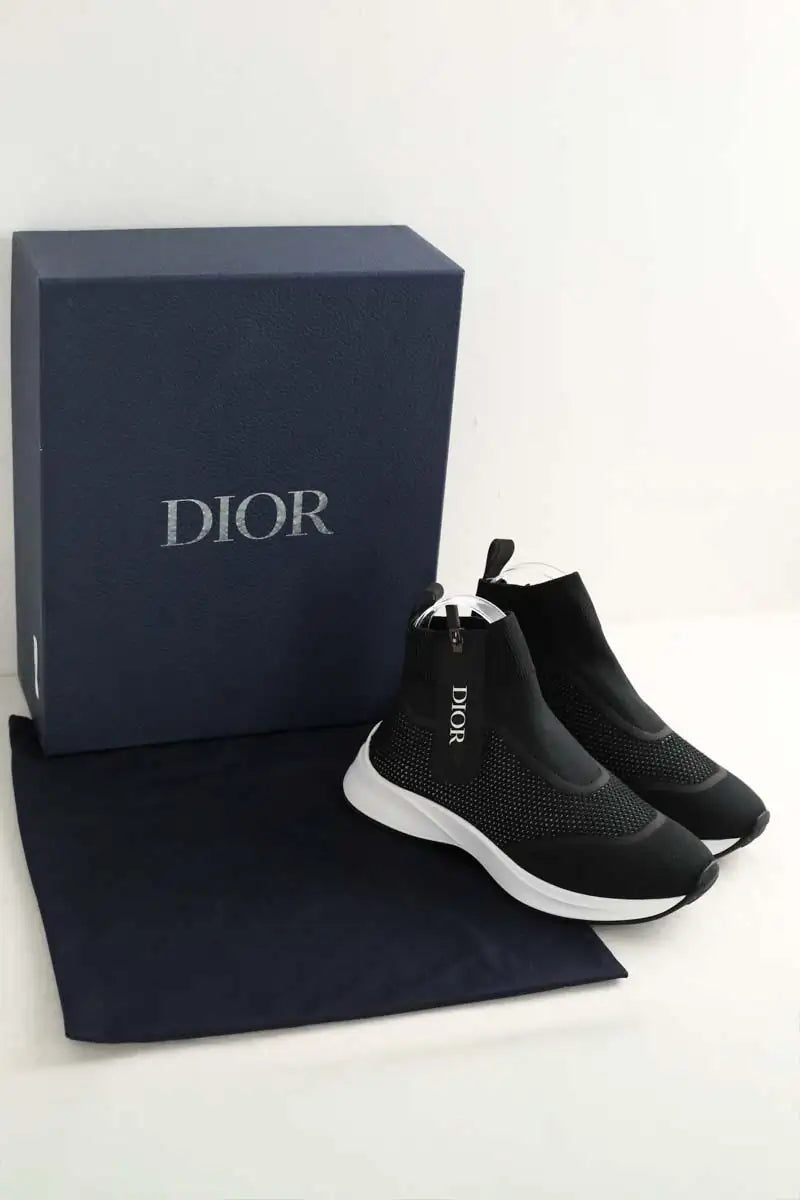 Baskets Dior B25 HT 960 Black / White Noir en Tissu