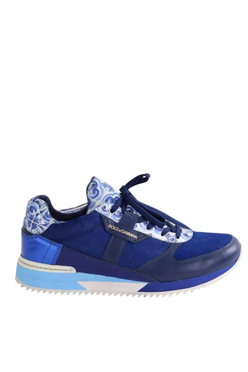 Baskets Dolce & Gabbana Bleu en Cuir, taille 37 - Seconde Main