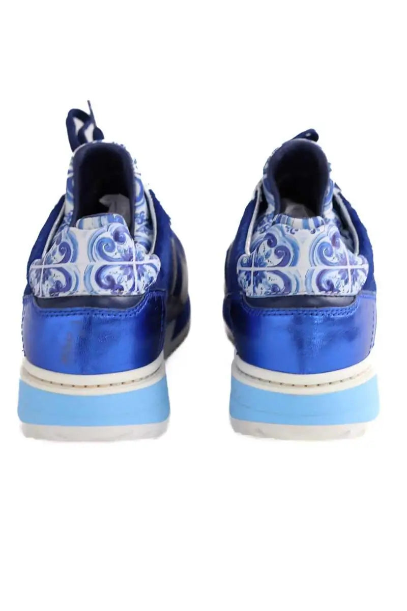 Baskets Dolce & Gabbana Bleu en Cuir