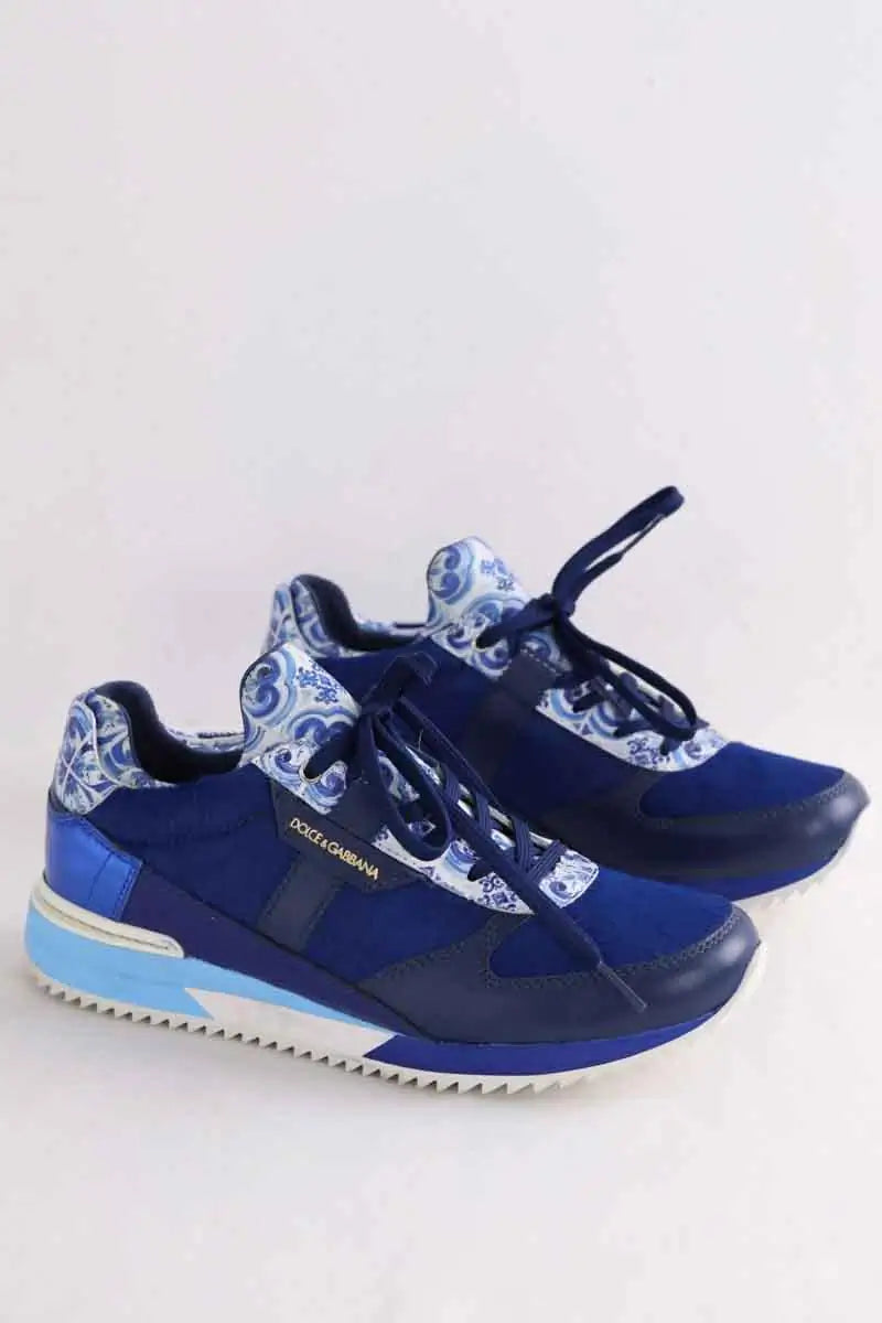 Baskets Dolce & Gabbana Bleu en Cuir