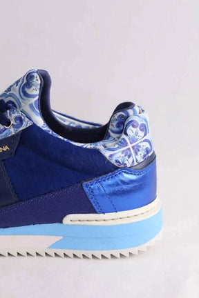 Baskets Dolce & Gabbana Bleu en Cuir