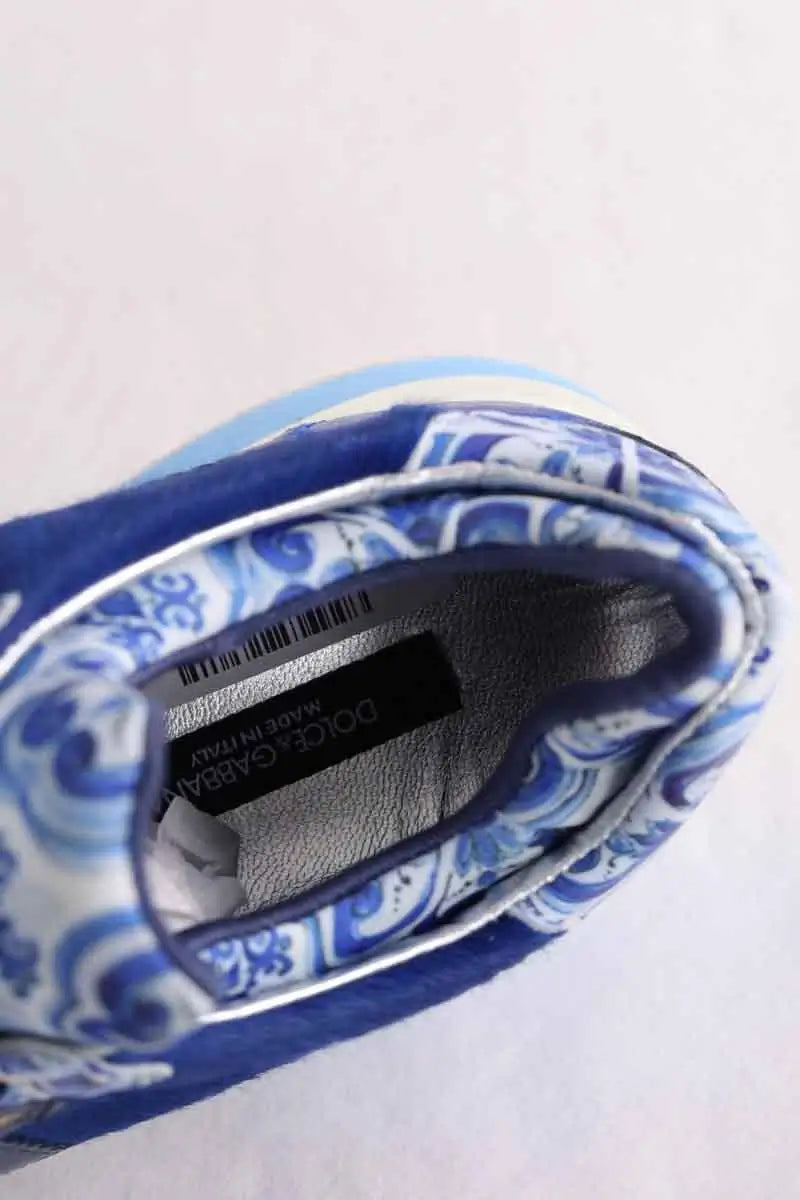 Baskets Dolce & Gabbana Bleu en Cuir