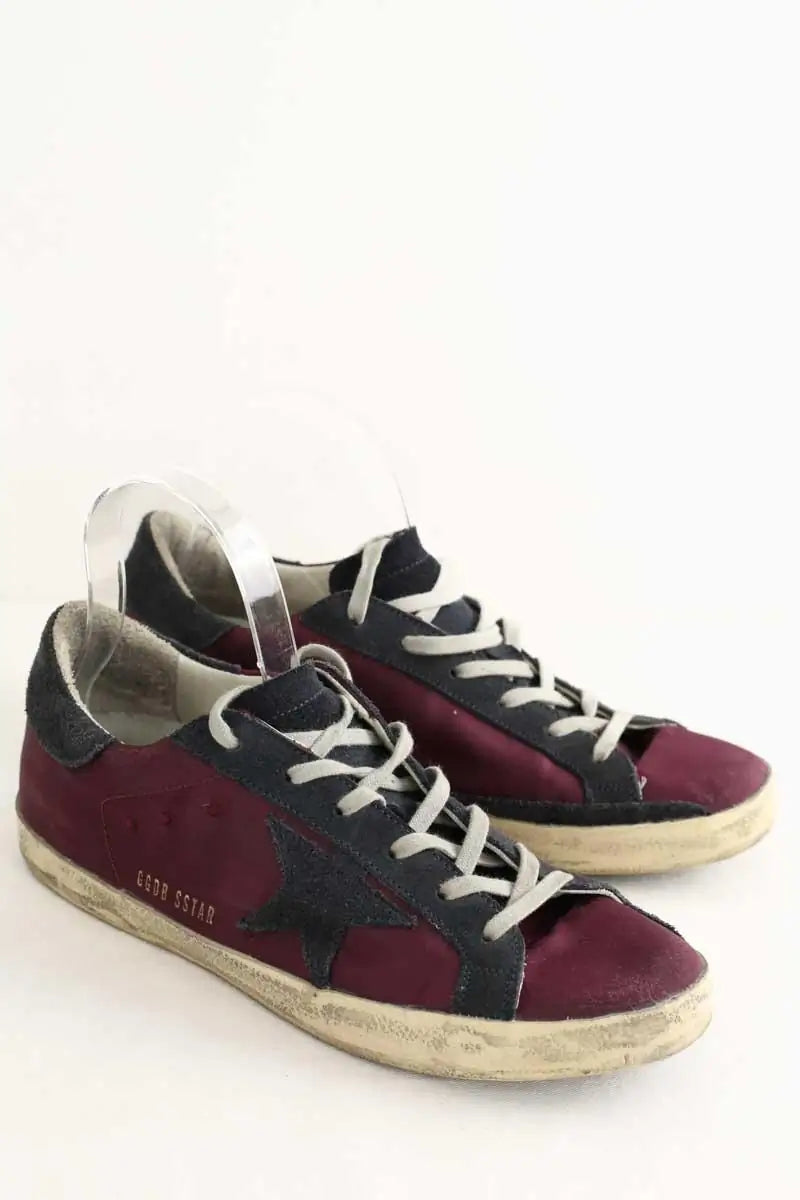 Baskets Golden Goose Bordeaux en Tissu