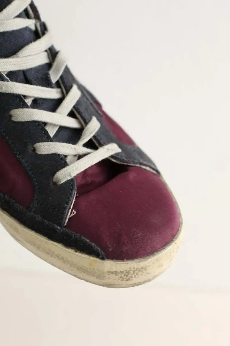 Baskets Golden Goose Bordeaux en Tissu