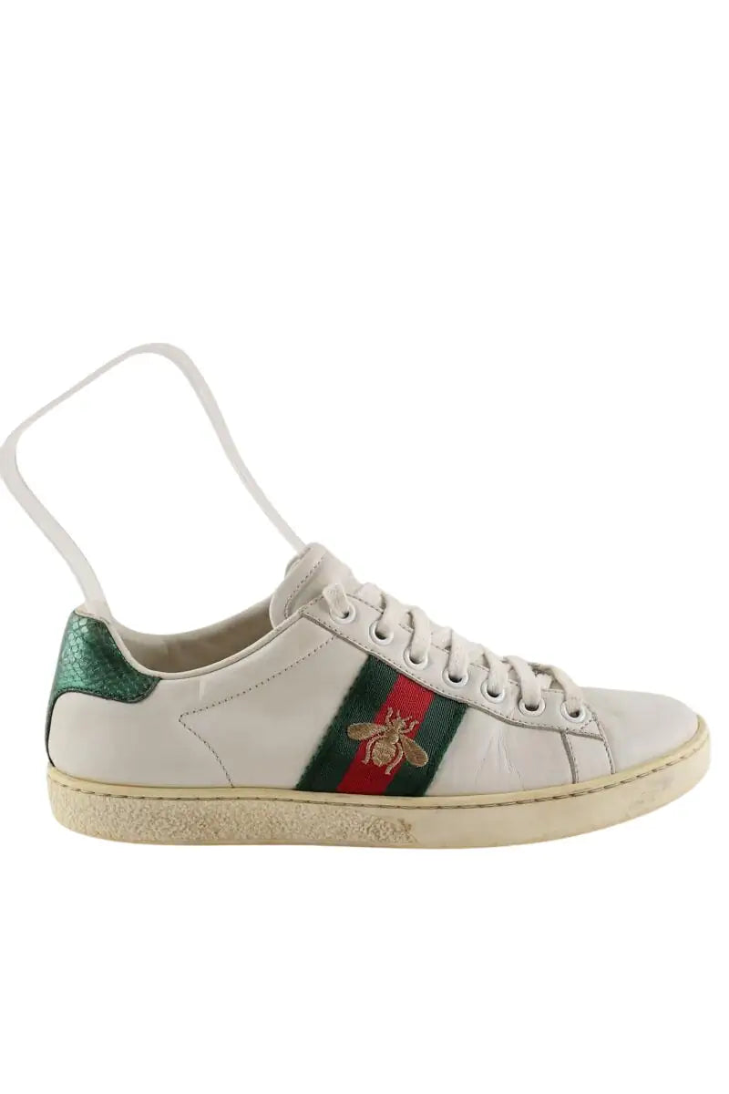 Baskets Gucci Blanc en Cuir, taille 35 - Seconde Main