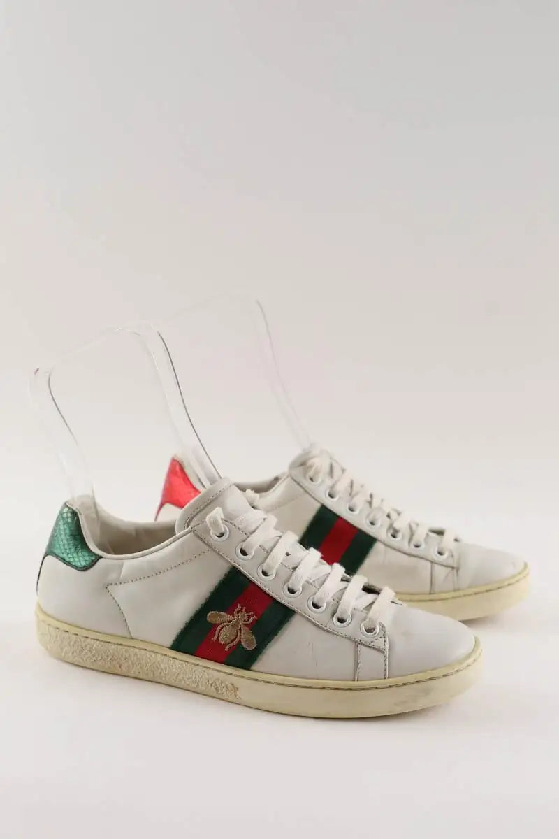 Baskets Gucci Blanc en Cuir