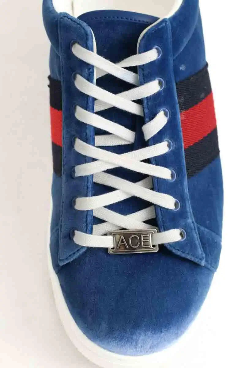 Baskets Gucci Bleu en Tissu
