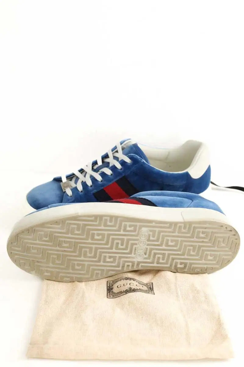 Baskets Gucci Bleu en Tissu