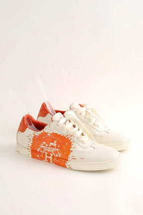 Baskets Hermès basket Hermès Quicker en cuir Blanc en Cuir