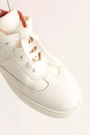 Baskets Hermès basket Hermès Quicker en cuir Blanc en Cuir
