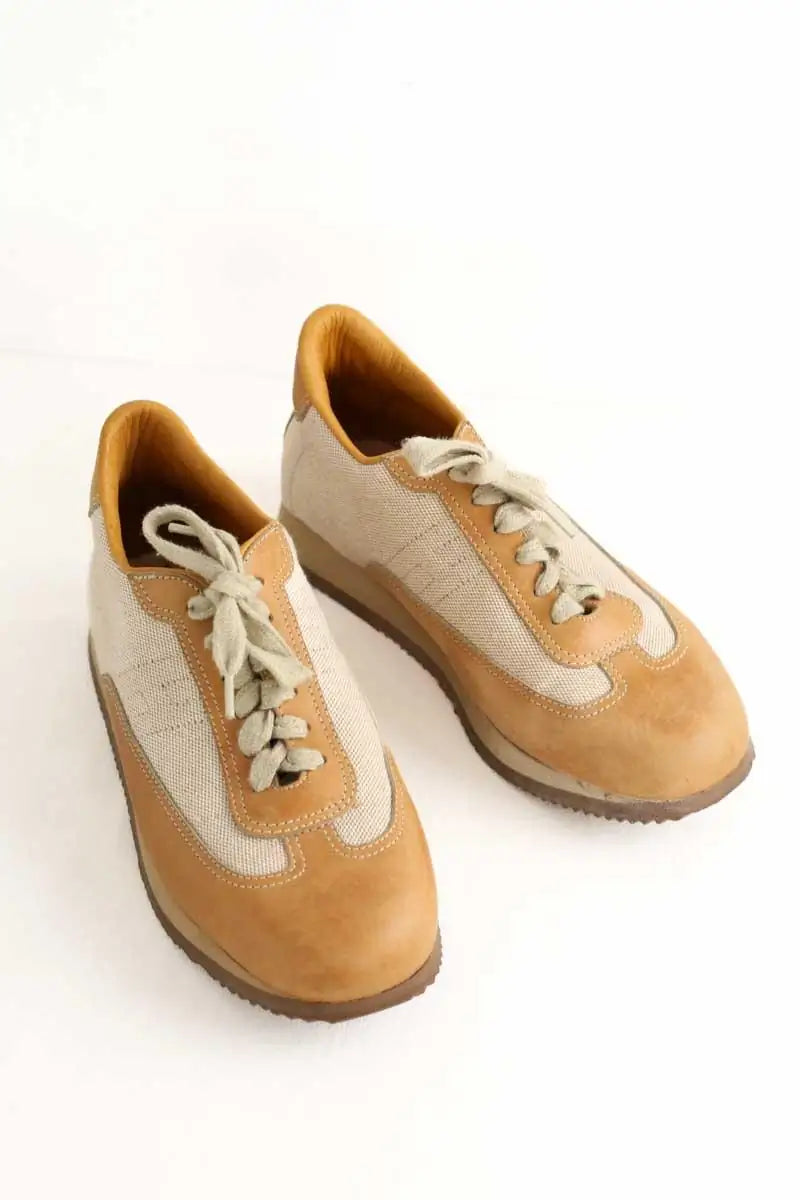 Baskets Hermès Quick H Beige en Cuir