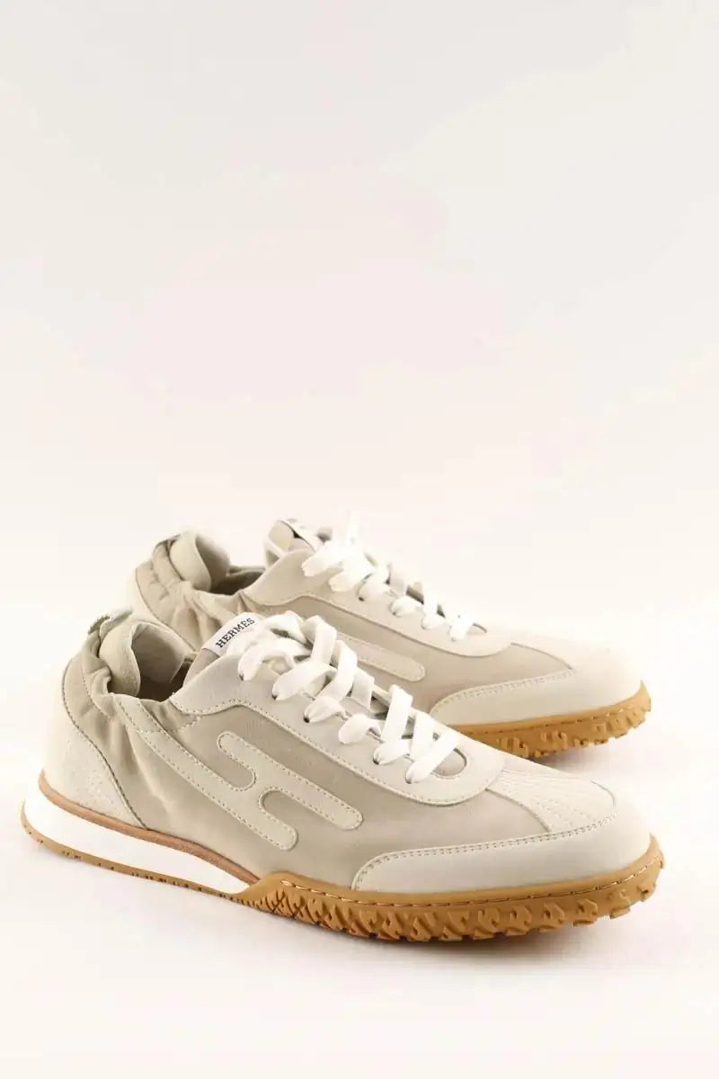 Baskets Hermès Sneakers Jet Ecru en Cuir