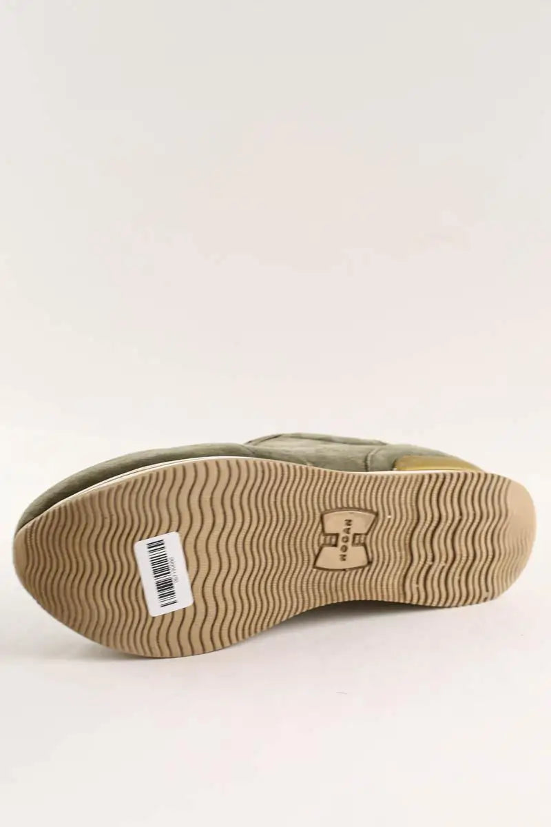Baskets Hogan Vert en Daim